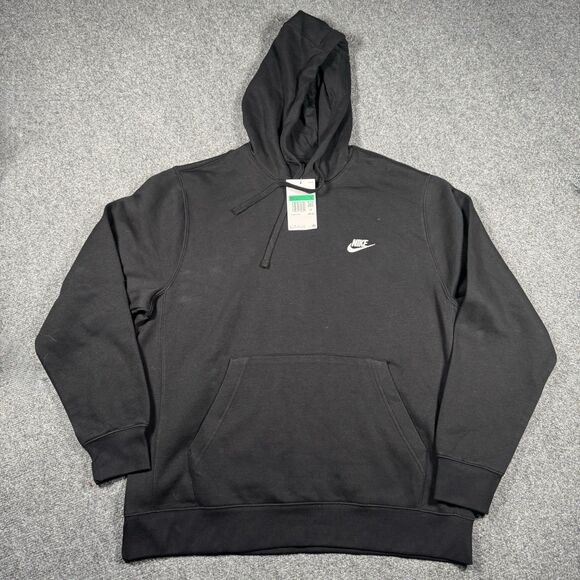 Nike Black Hoodie Active Sportswear Fleece Workout Athletic Pullover Men's XL - Picture 2 of 8